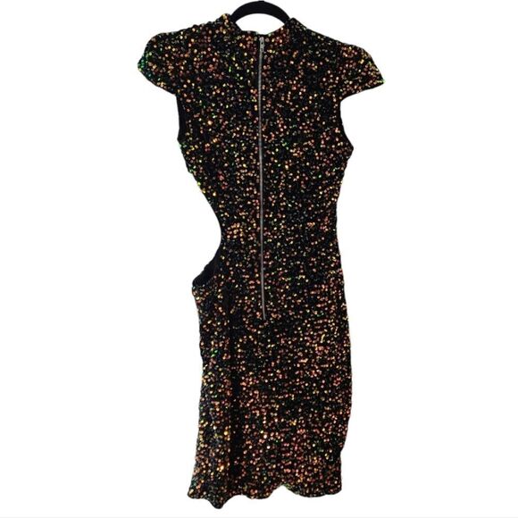 Sequin Bae Bodycon Cut Out Waist Formal Cocktail Dress - Picture 4 of 13